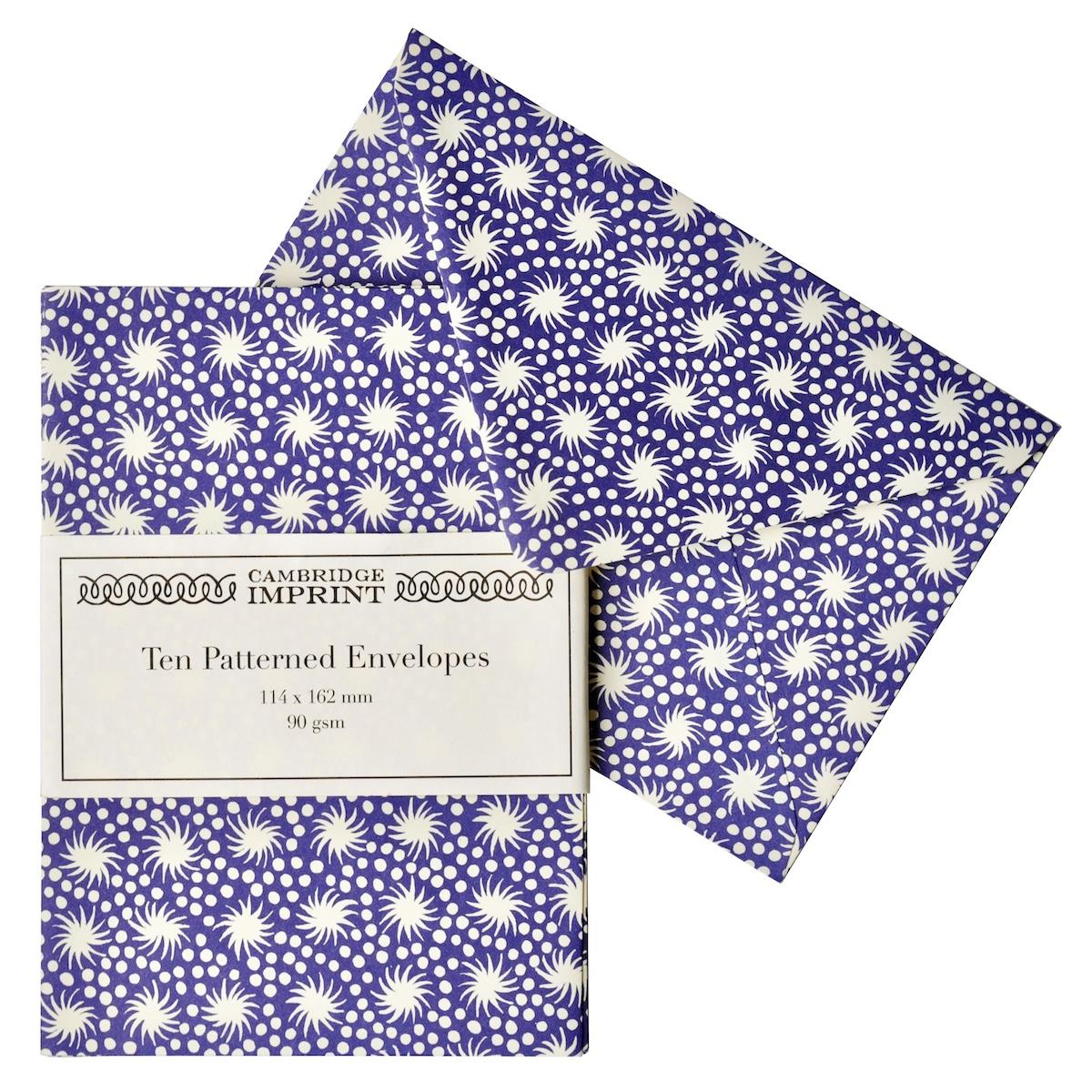 Ten Patterned Envelopes Animalcules - Twilight Blue
