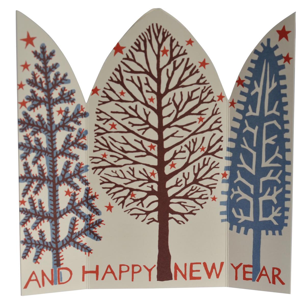 Greetings Card - Merry Christmas Winter Trees