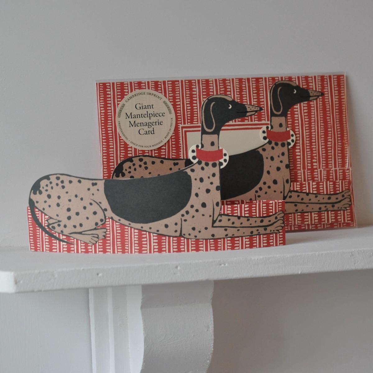Greetings Card - Giant Mantelpiece Dog