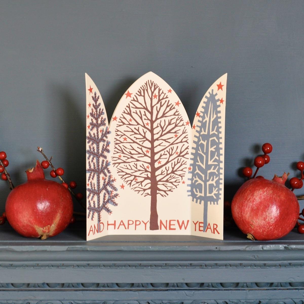 Greetings Card - Merry Christmas Winter Trees