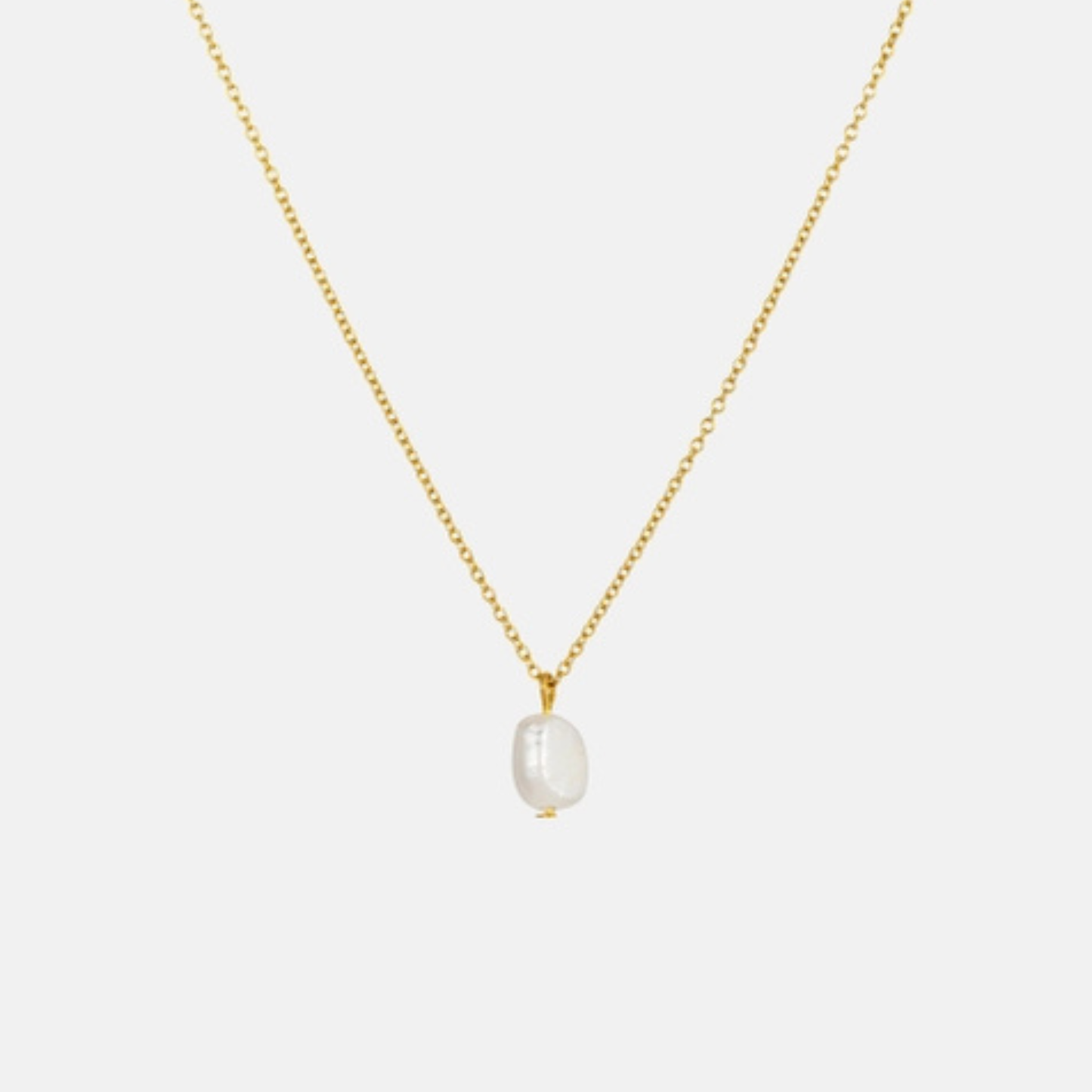 Gold Chain Necklace - Pearl