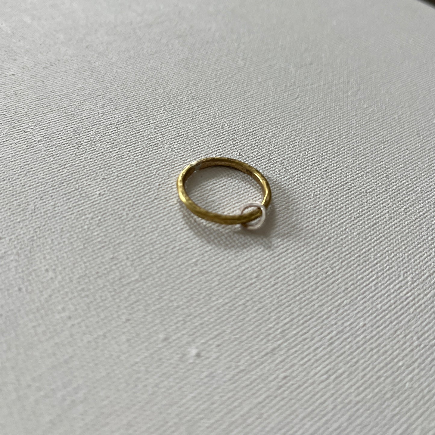 Silver Oval Charm Stacking Ring - Brass