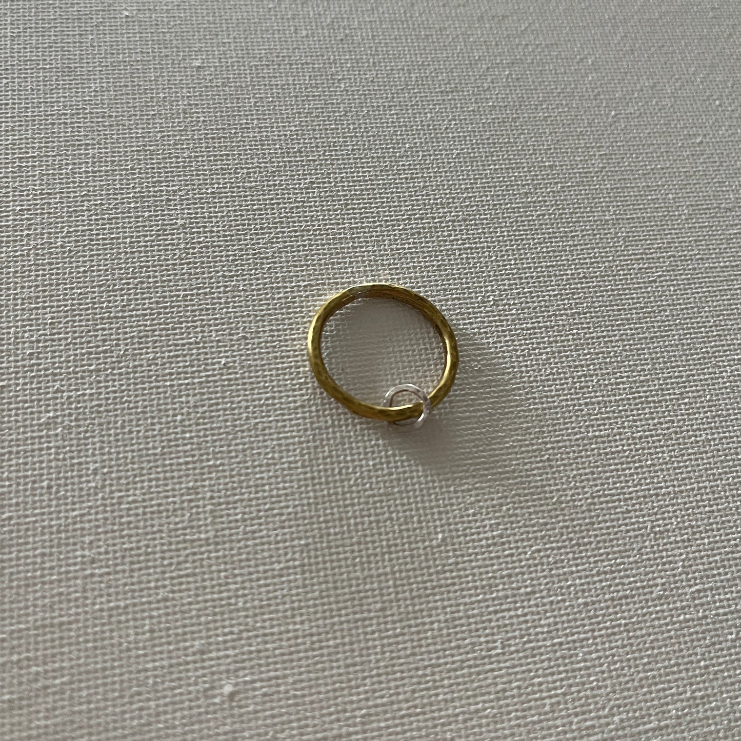 Silver Oval Charm Stacking Ring - Brass