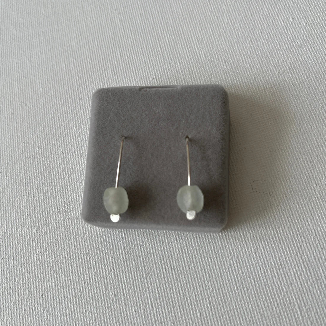 Eco Silver Bottle Bead Earrings - Natural