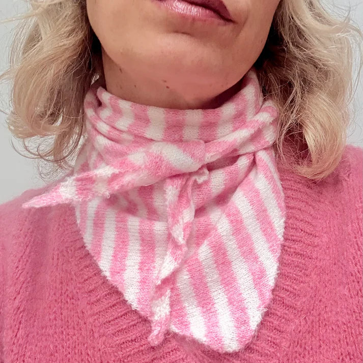 Mynte Striped Triangle Scarf - Pink