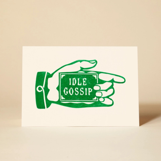 Greetings Card - Idle Gossip Linocut