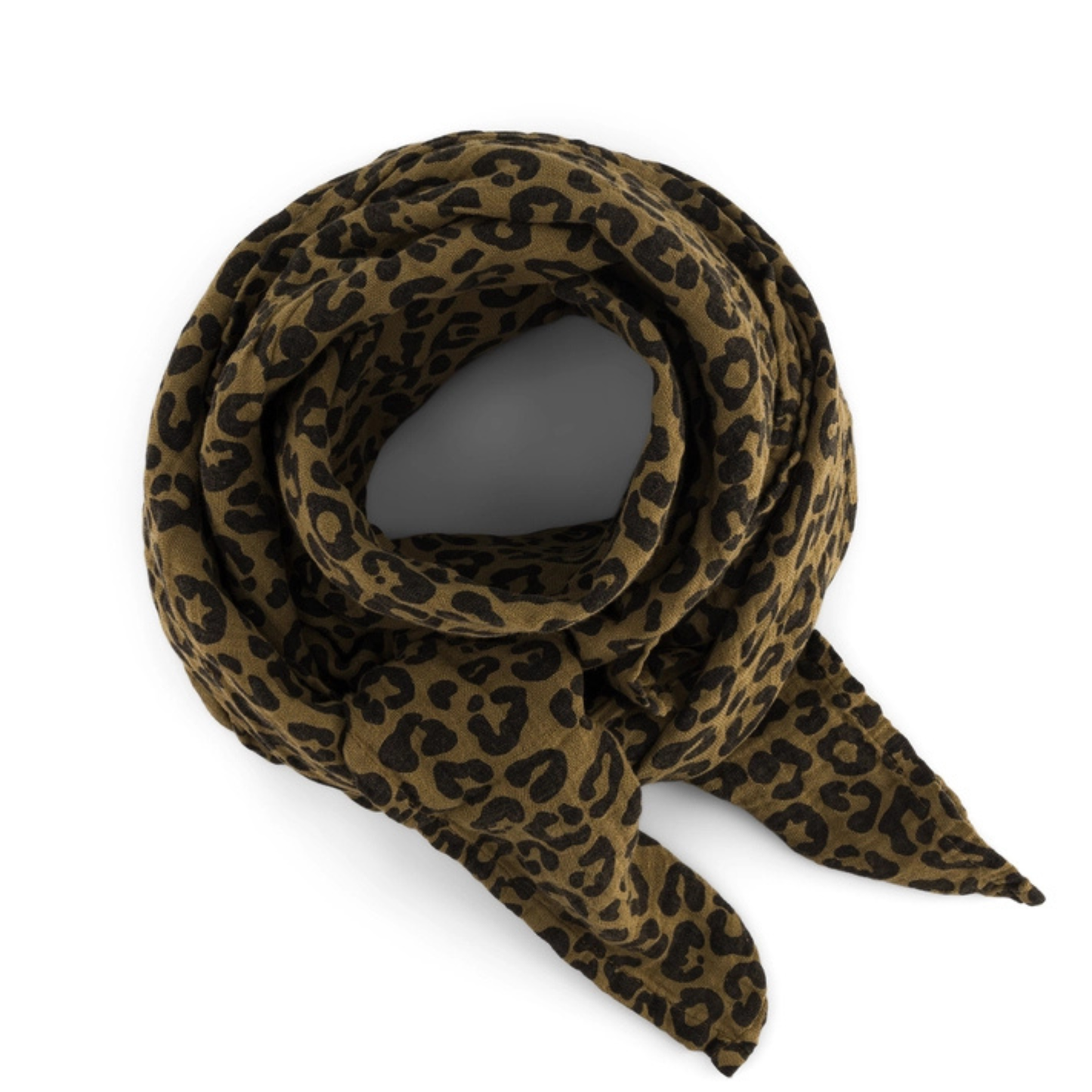 Square Scarf - Olive Green Leopard