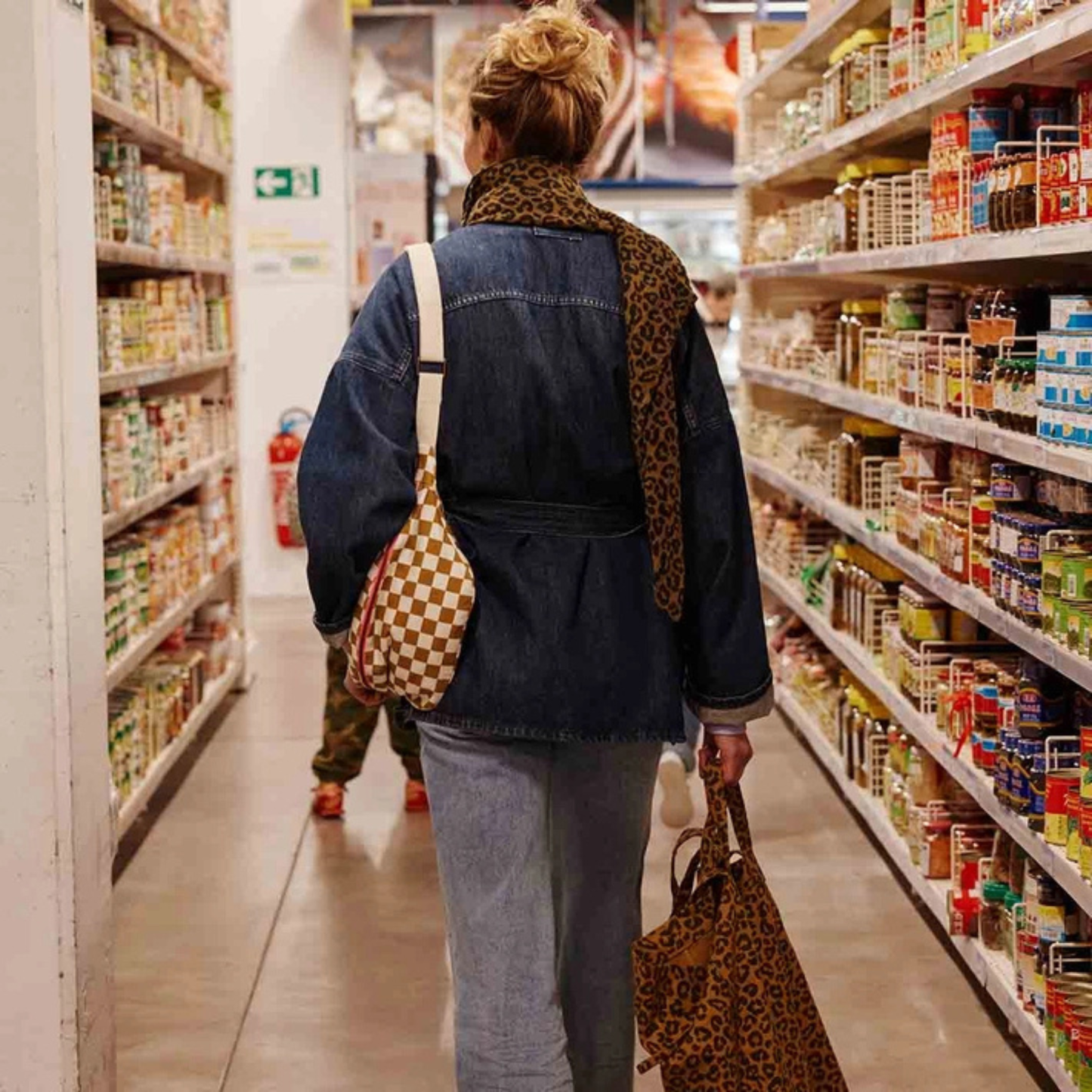 Square Scarf - Olive Green Leopard