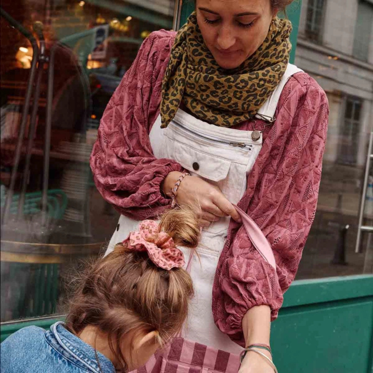 Square Scarf - Olive Green Leopard