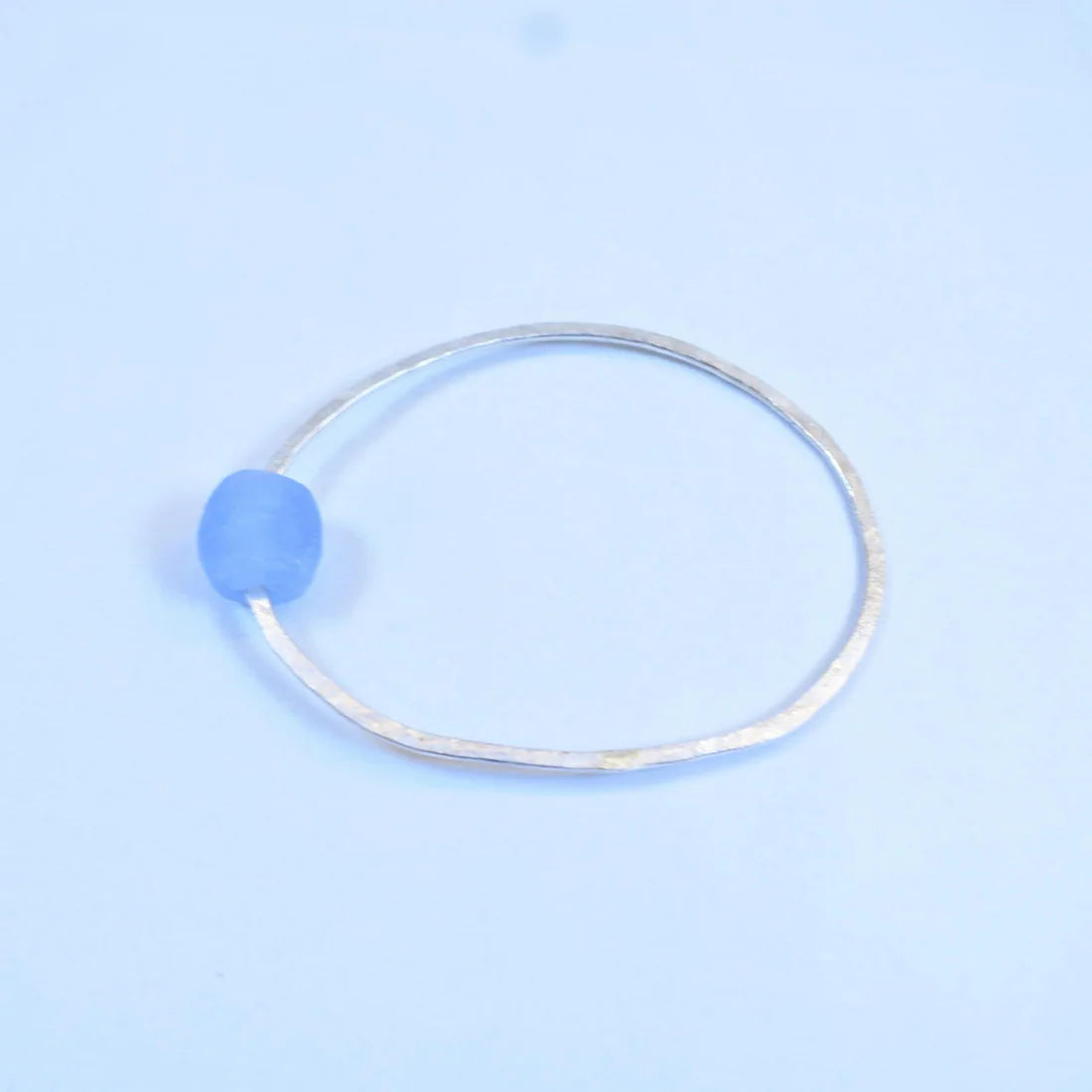 Silver Bangle with Bottle Bead