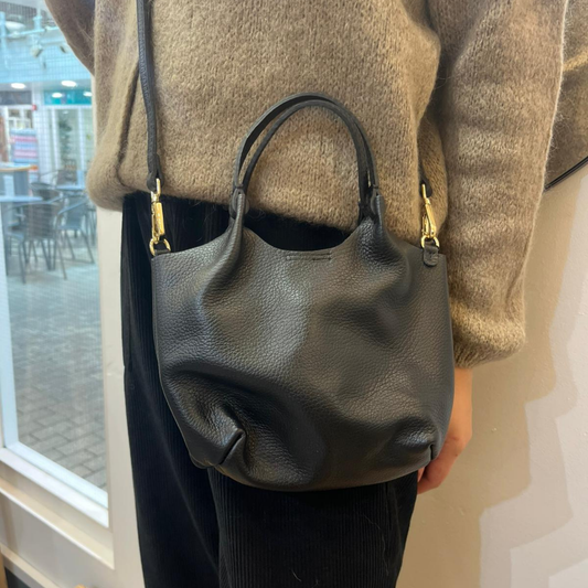 Leather Crossbody Bag - Black