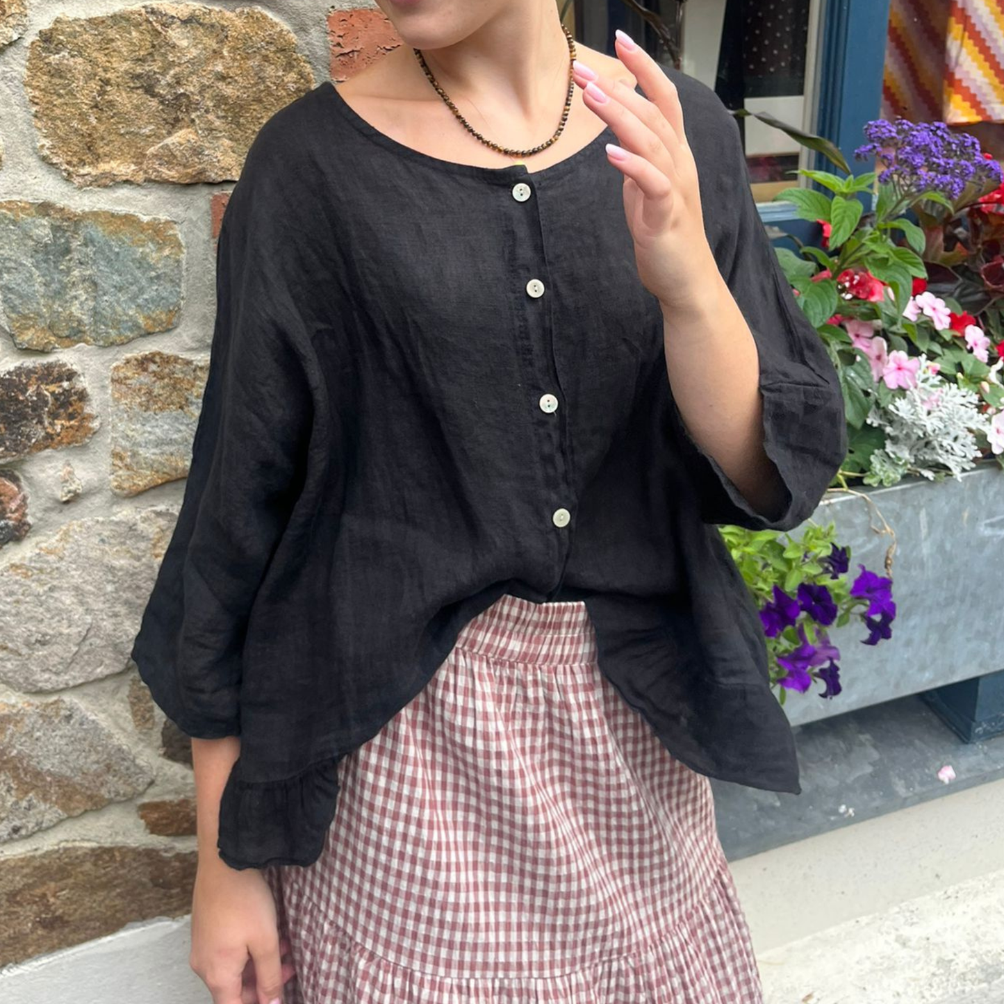 Linen Blouse - Black