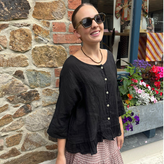 Linen Blouse - Black