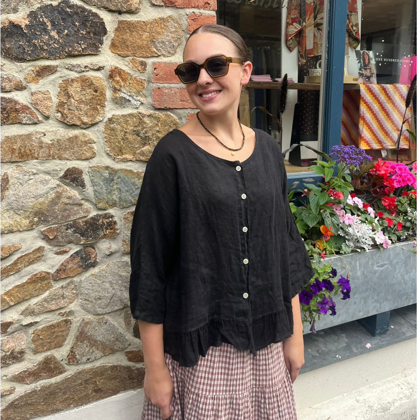 Linen Blouse - Black