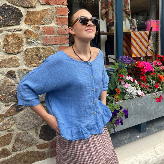 Linen Blouse - Blue