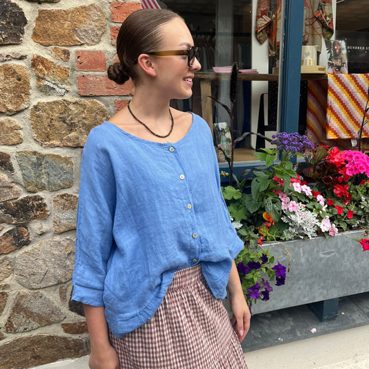 Linen Blouse - Blue