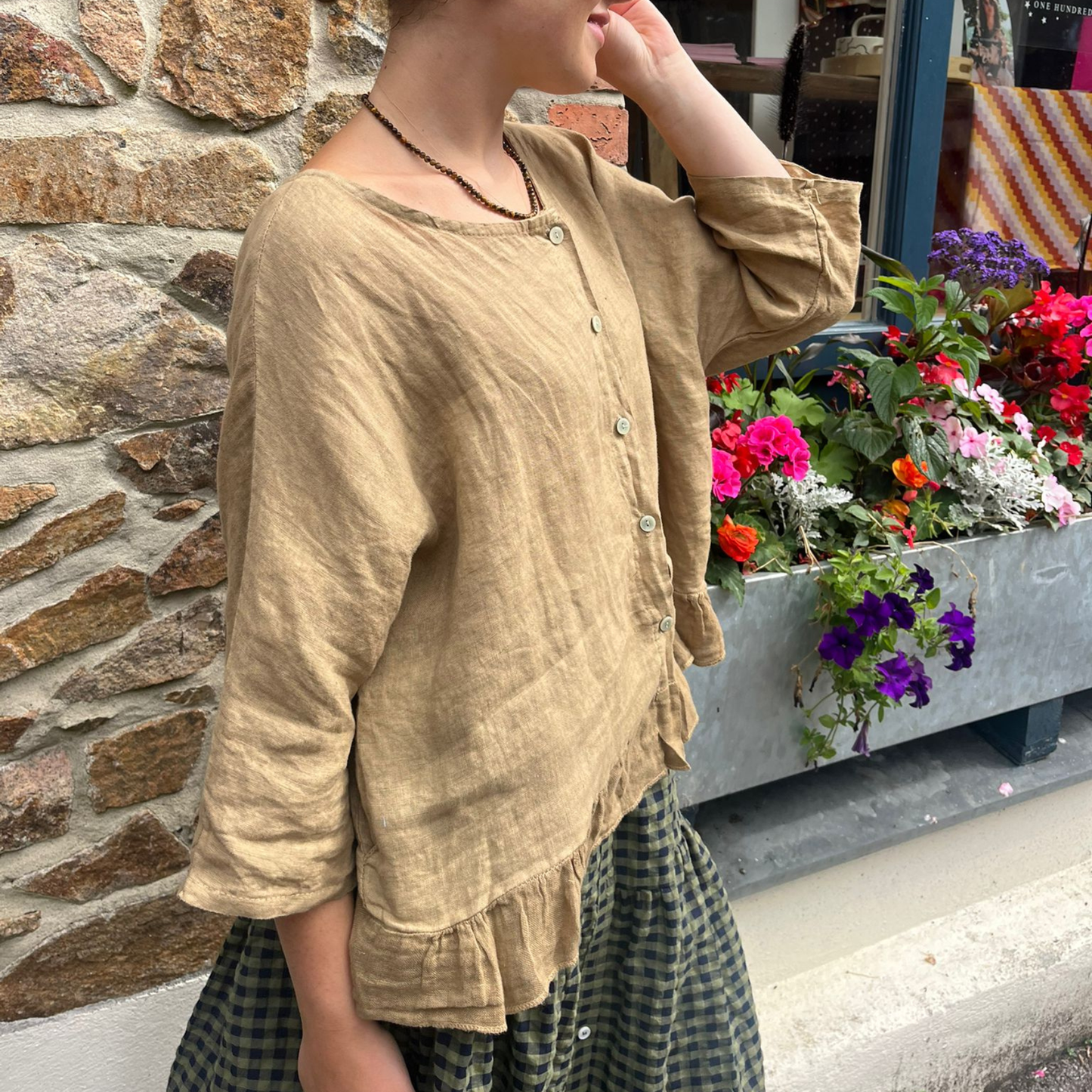 Linen Blouse - Tan