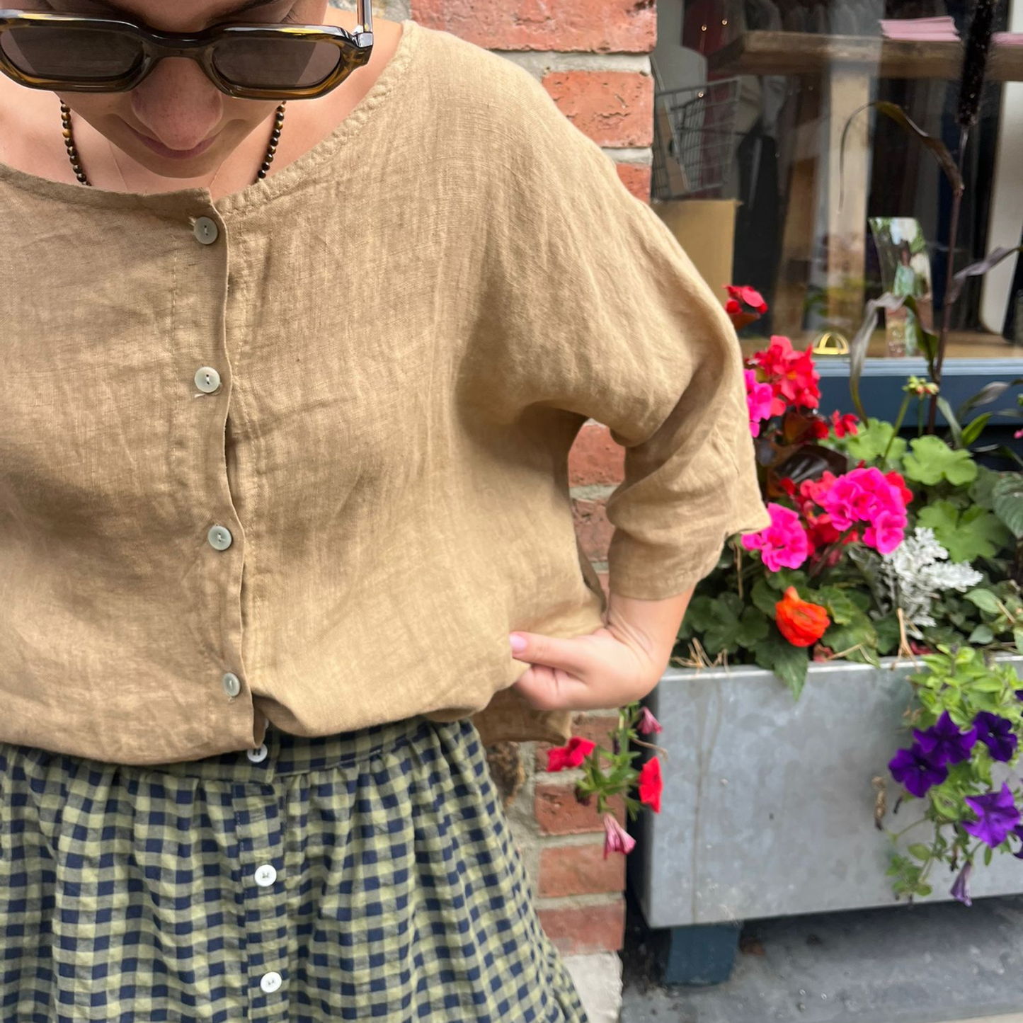 Linen Blouse - Tan