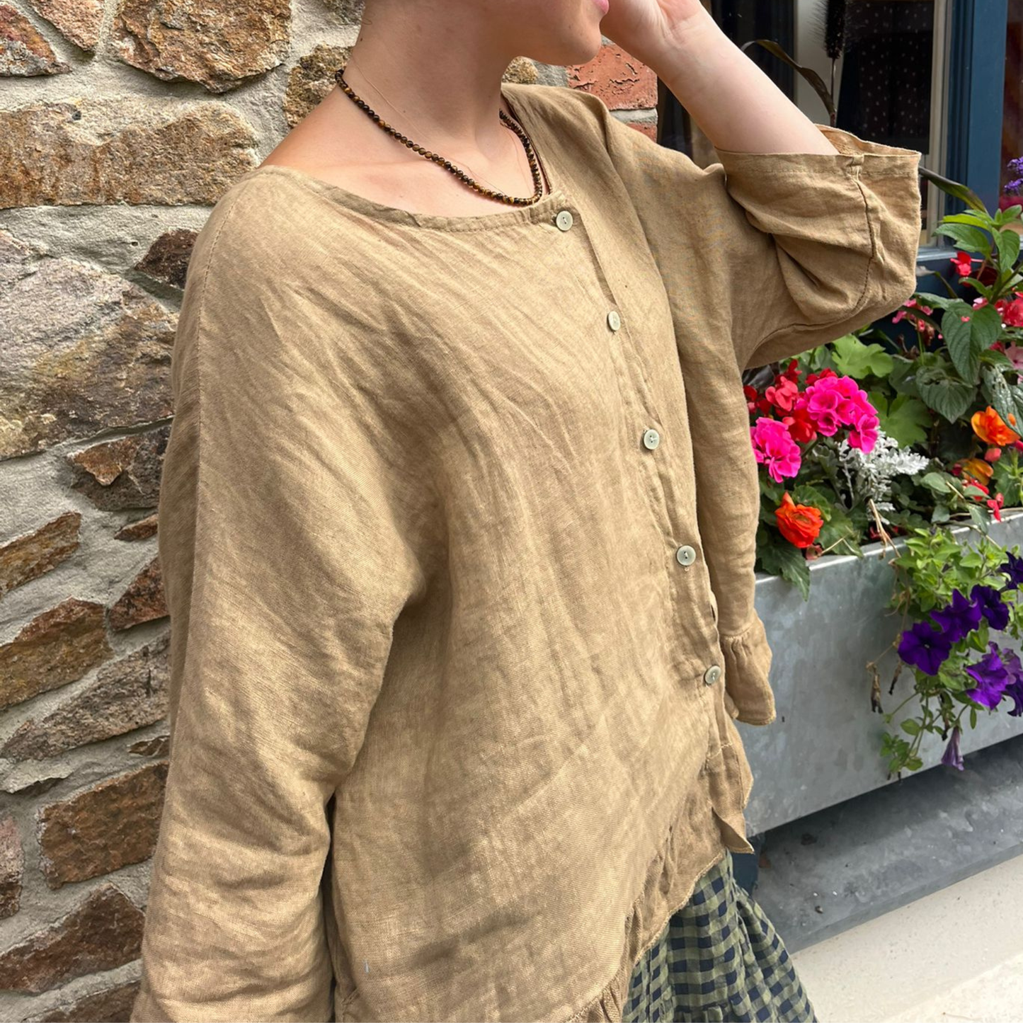 Linen Blouse - Tan