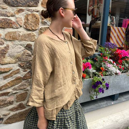 Linen Blouse - Tan