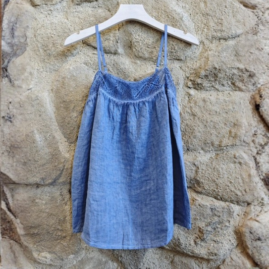 Linen Camisole Top - Blue
