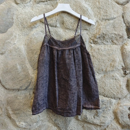 Linen Camisole Top - Brown