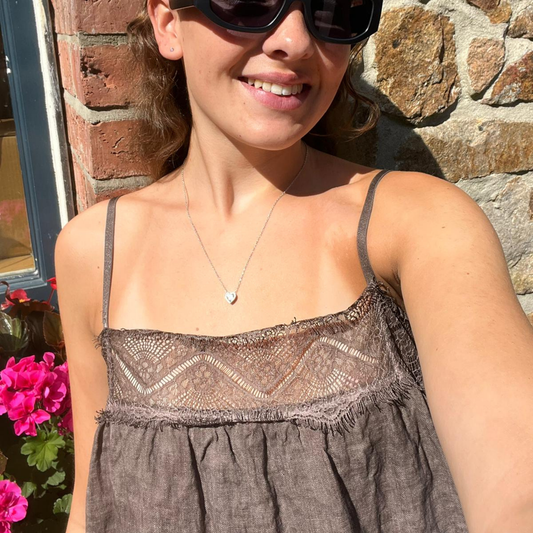Linen Camisole Top - Brown