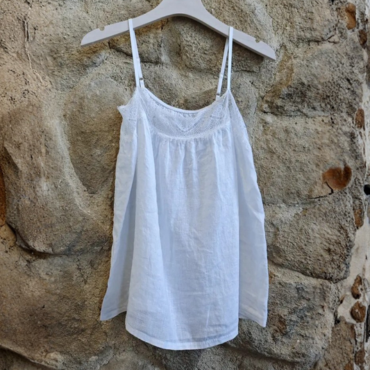Linen Camisole Top - White