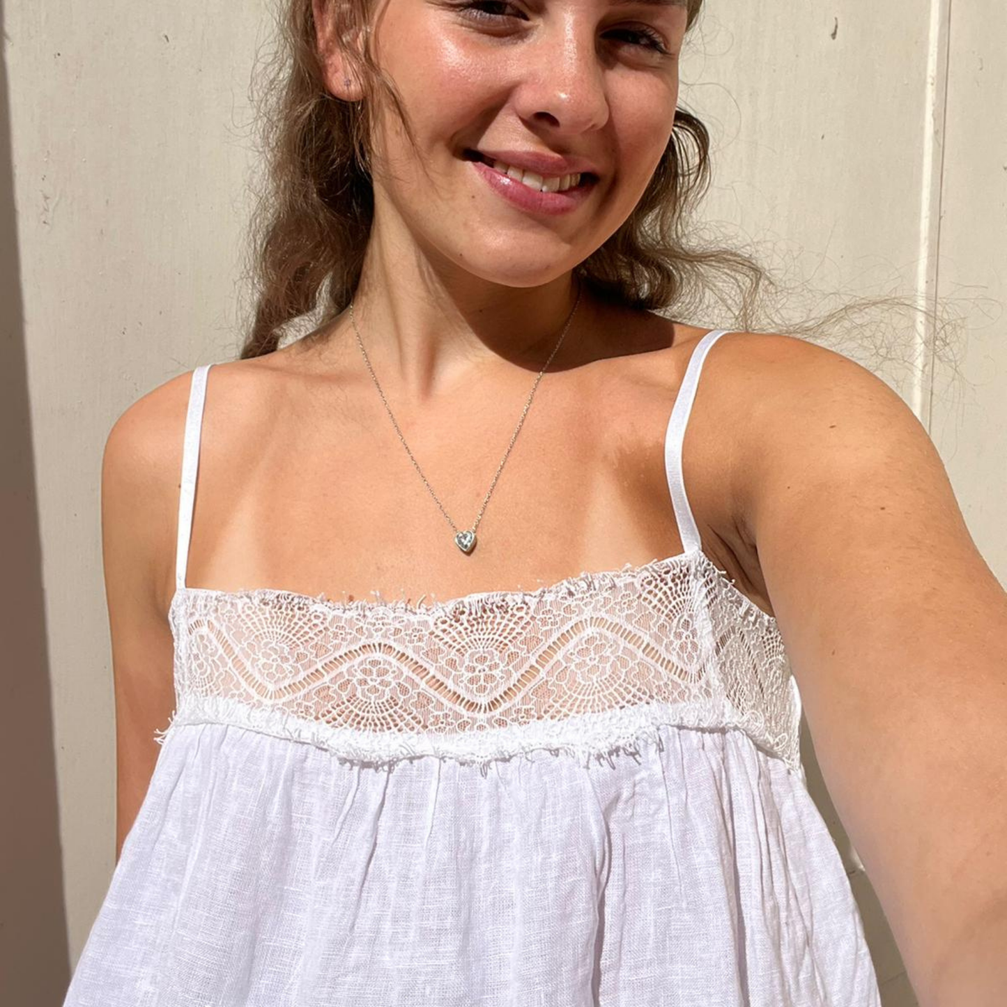 Linen Camisole Top - White