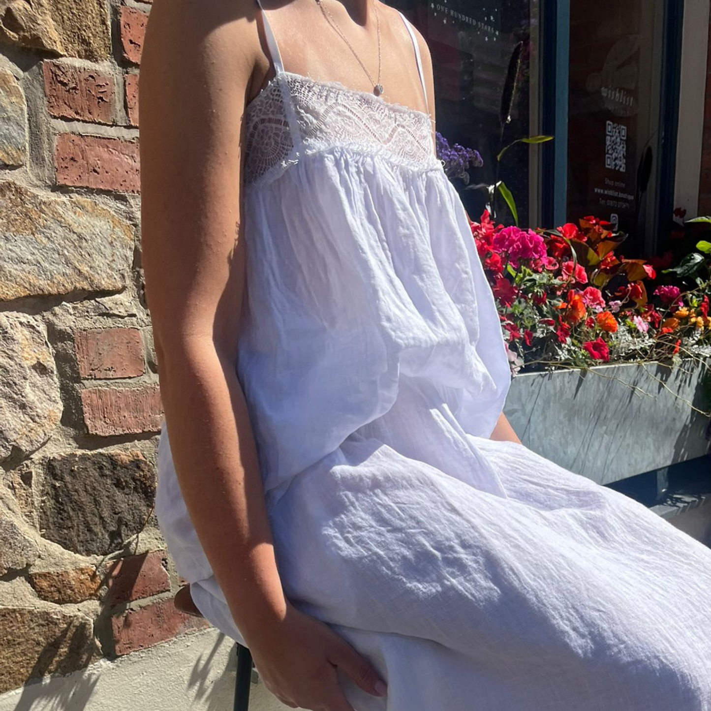 Linen Camisole Top - White