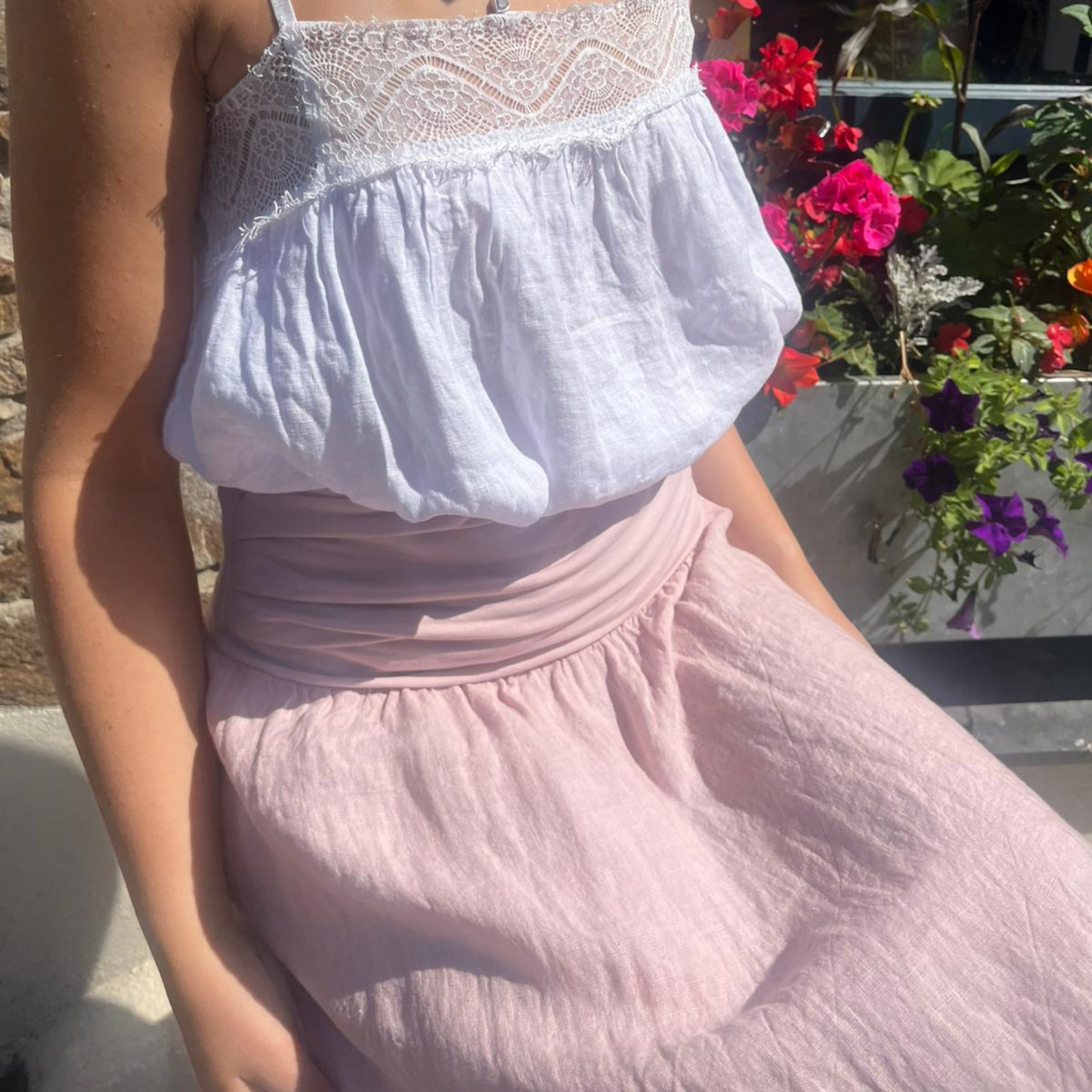 Linen Maxi Skirt - Rose Pink