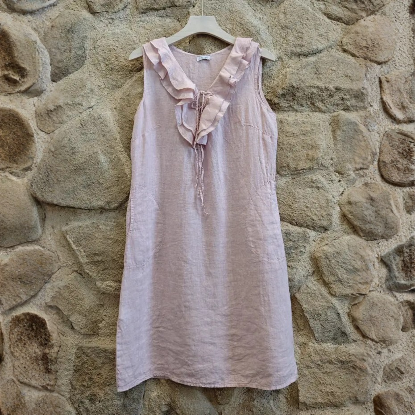 Linen Summer Dress - Rose Pink