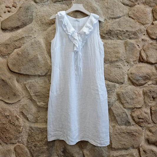 Linen Summer Dress - White
