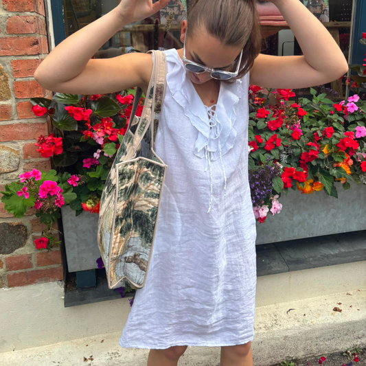 Linen Summer Dress - White
