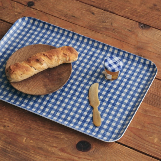 Linen Tray - Blue and White Check