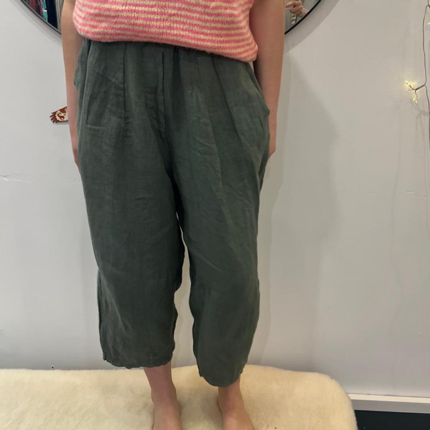 Linen Trousers - Khaki