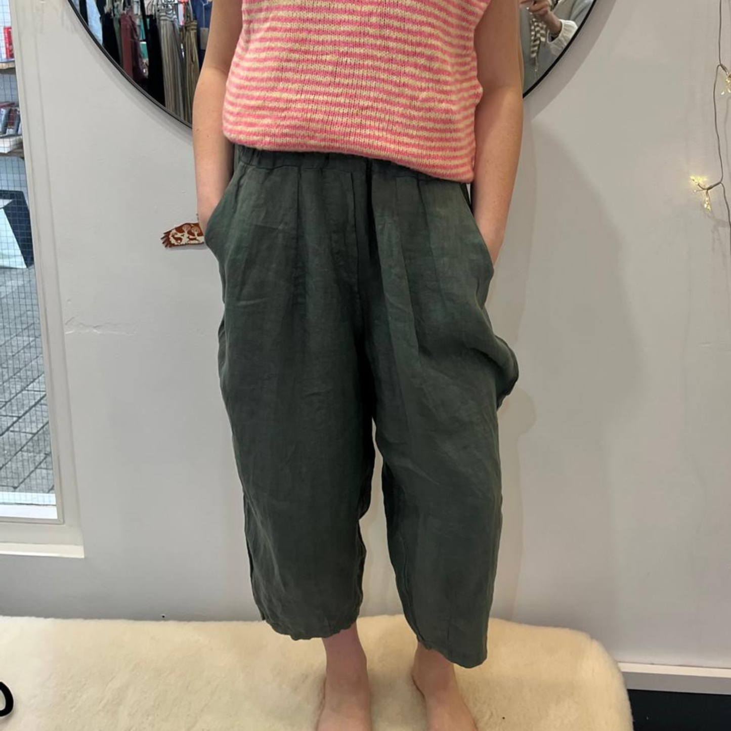 Linen Trousers - Khaki