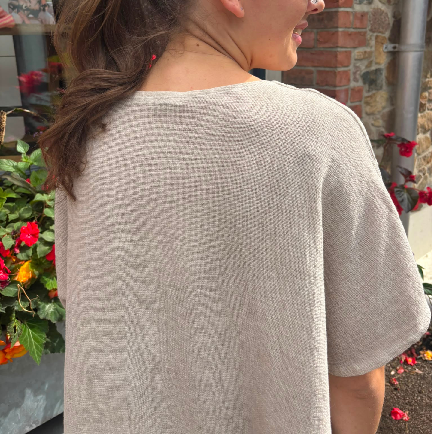 Linen and Cotton Blend Cardigan - Cream