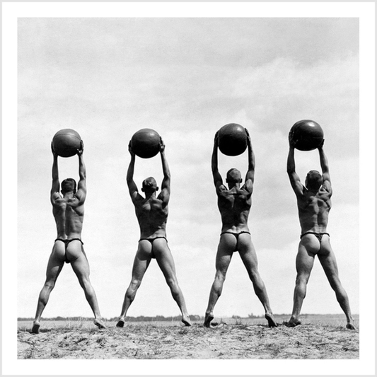Greetings Card - Men Exercising