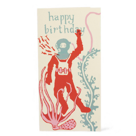 Greetings Card - Happy Birthday Deep Sea Diver