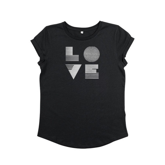 LOVE T-Shirt - Black and Silver