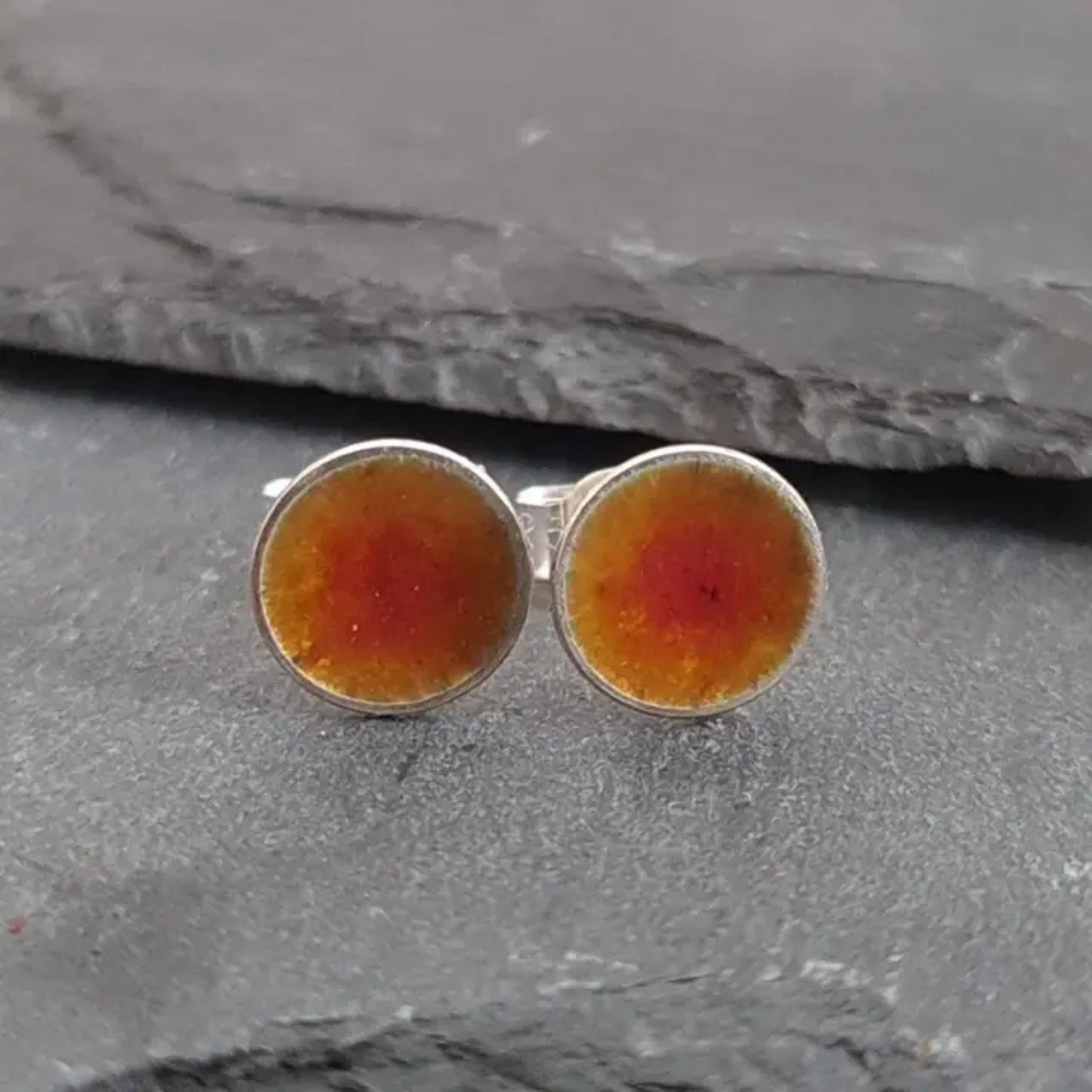 Enamelled Sterling Silver Stud Earrings