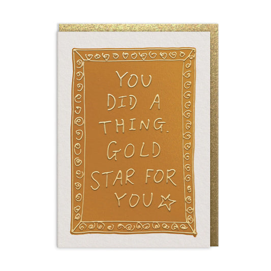 Greetings Card - Gold Star
