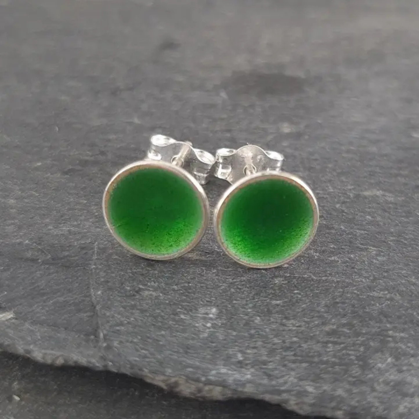 Enamelled Sterling Silver Stud Earrings