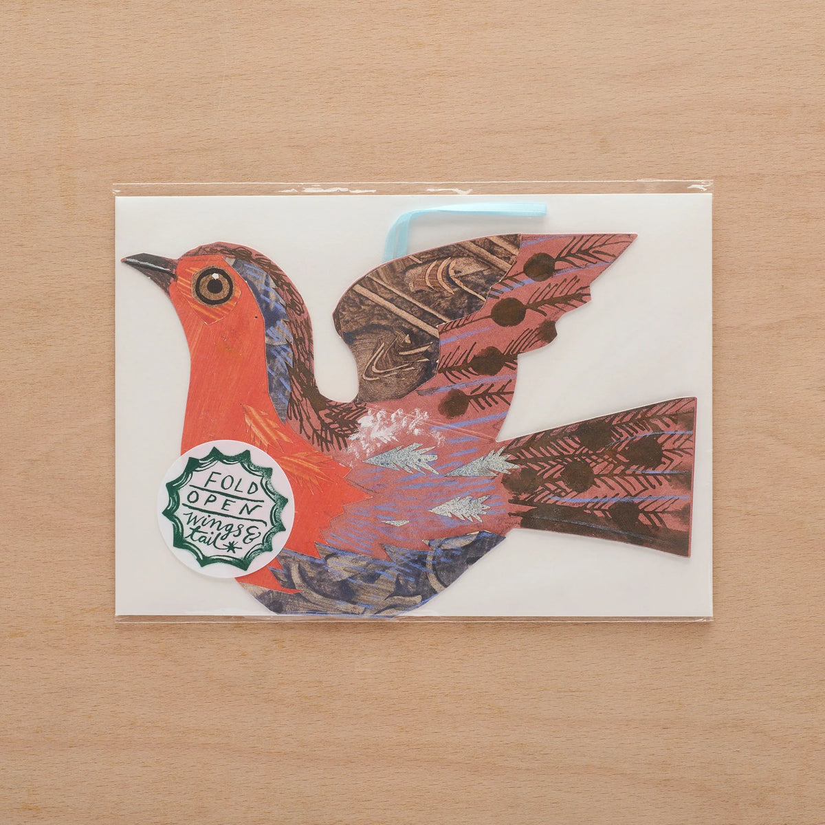 Hanging Greetings Card - Flying Robin
