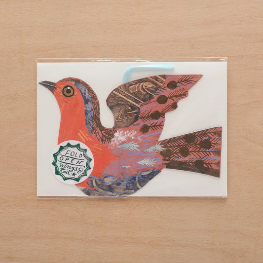 Hanging Greetings Card - Flying Robin
