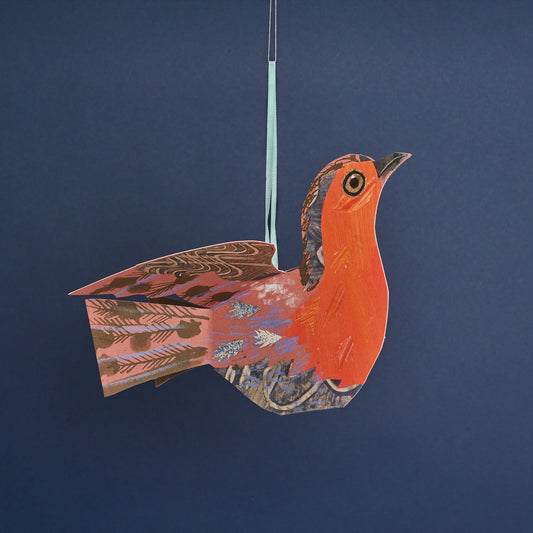 Hanging Greetings Card - Flying Robin