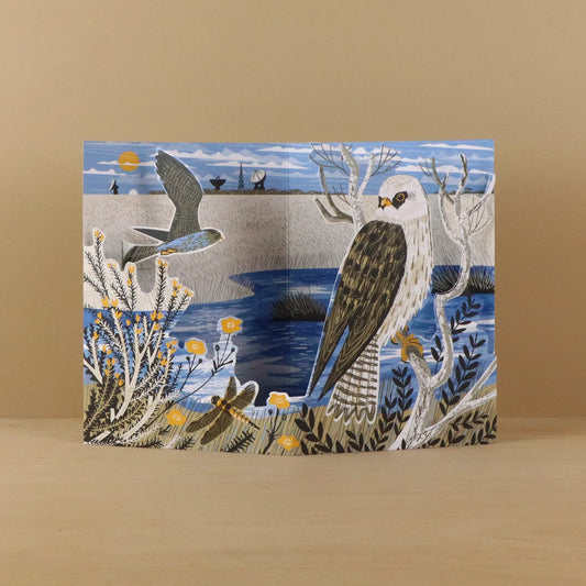 Greetings Card - Goonhilly Red-Footed Falcons