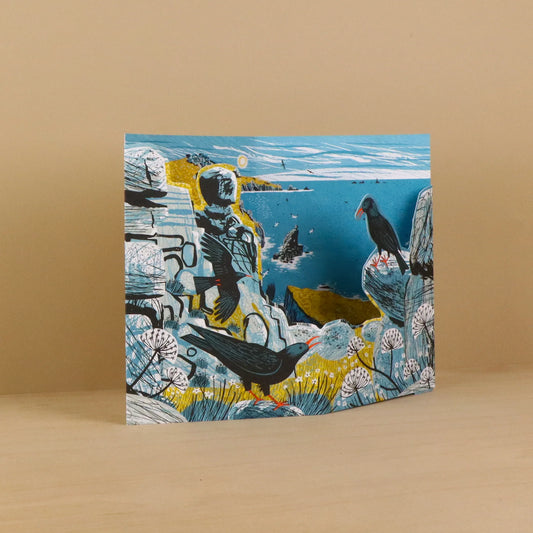 Greetings Card - Mayon Cliff Choughs