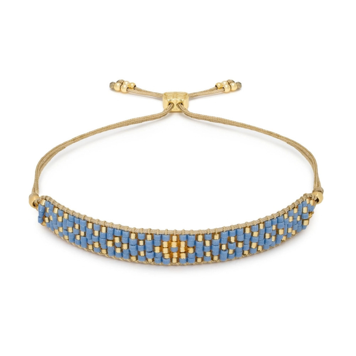 Beaded Friendship Bracelet - Blue & Gold